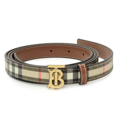 Exclusive Burberry Check TB Narrow Belt — Back View