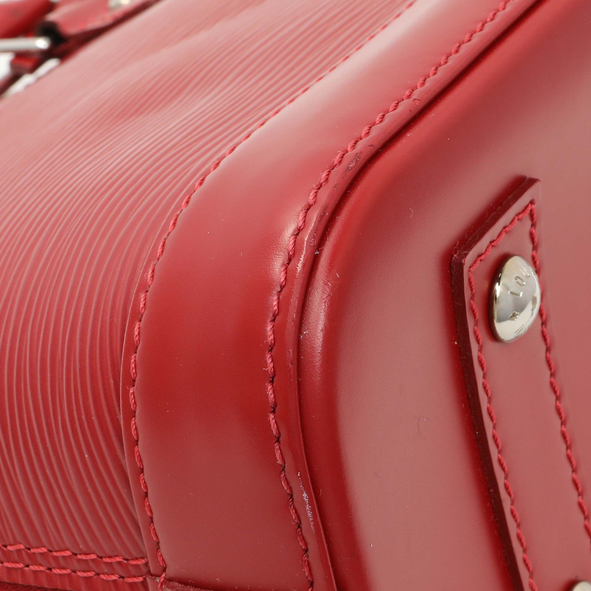Exclusive Lous Vuitton Red Epi Alma BB — Top View