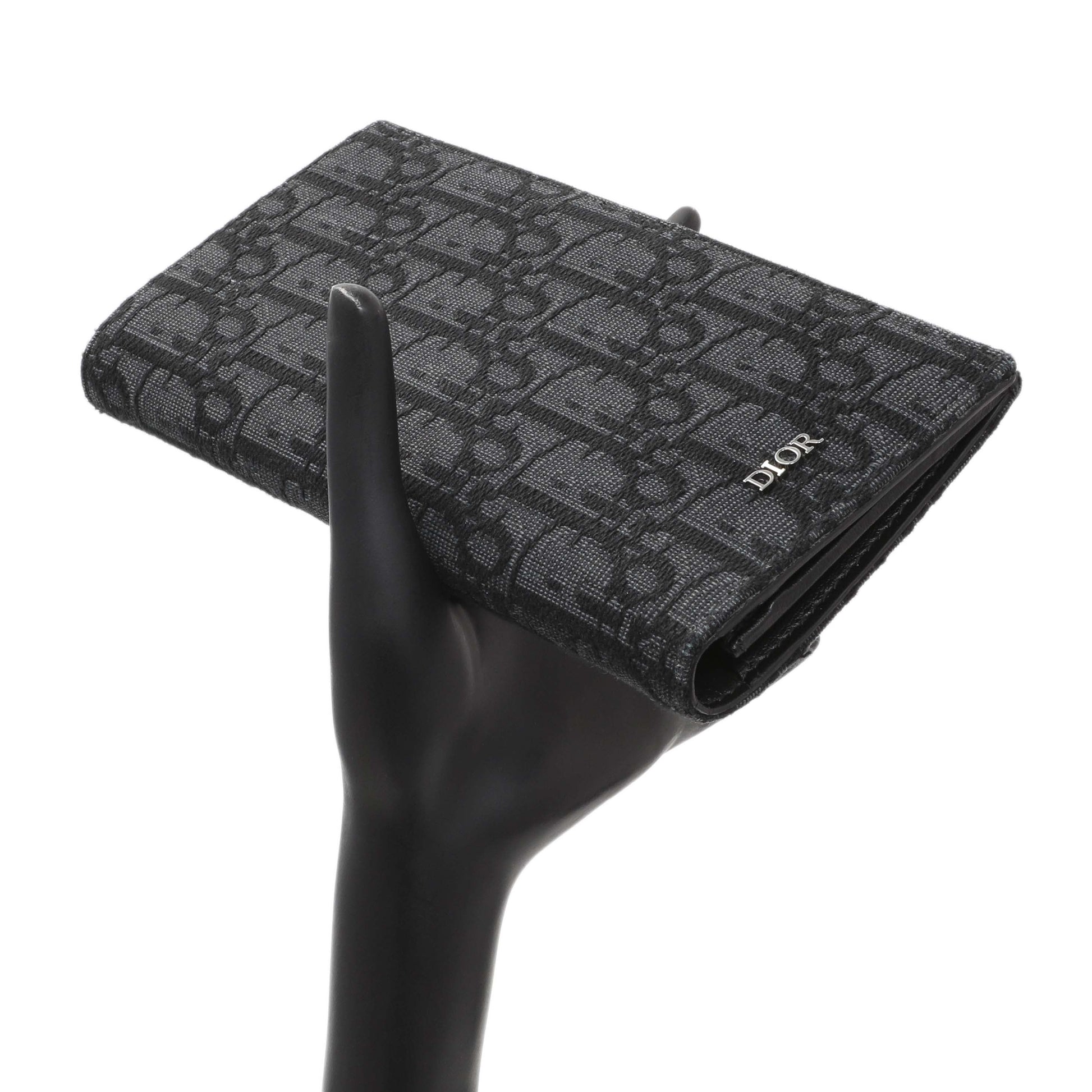Exclusive Christian Dior Homme Oblique Jacquard Vertical Bifold Long Wallet — Alternate View 7