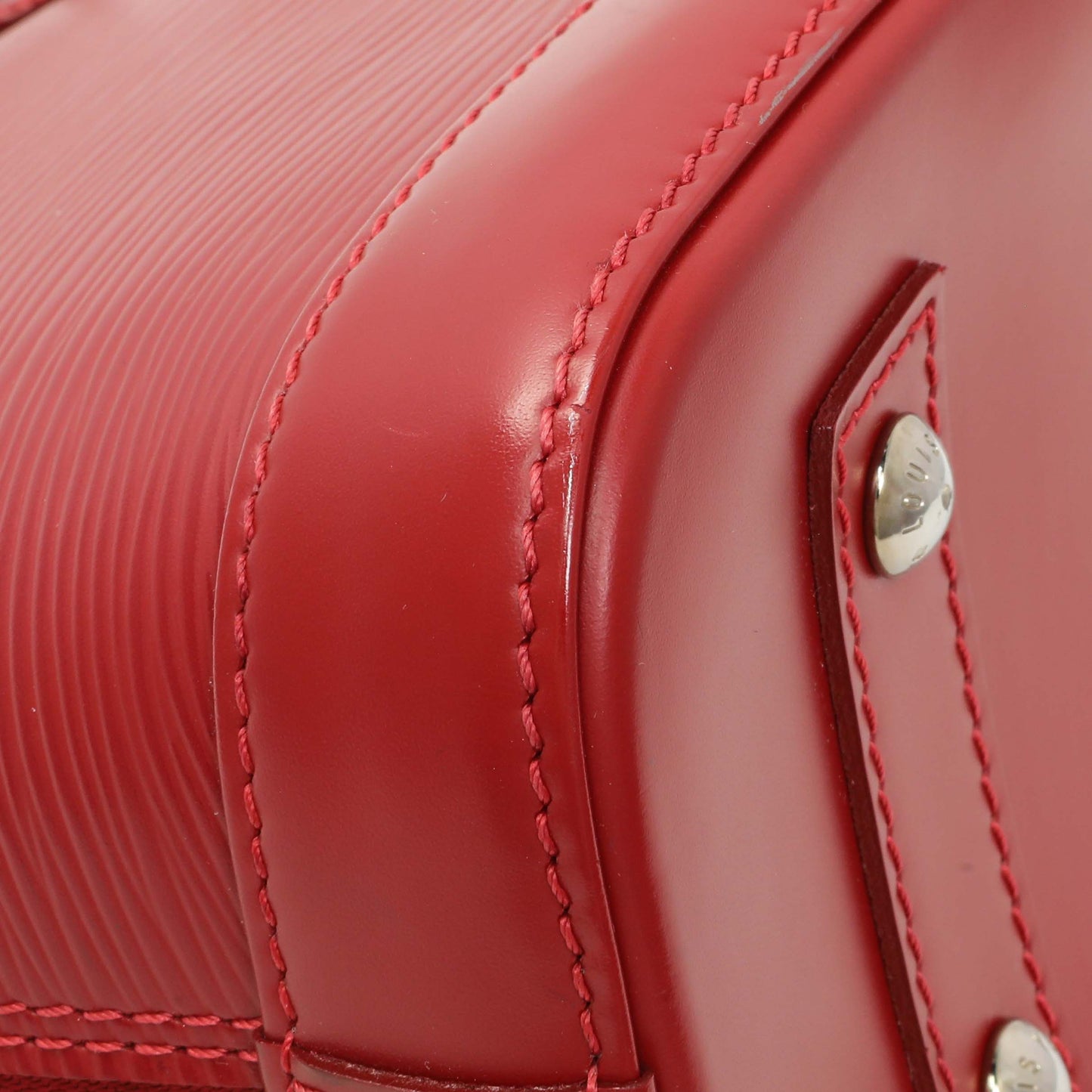 Exclusive Lous Vuitton Red Epi Alma BB — Lifestyle View