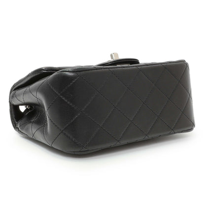 Exclusive Chanel Black Quilted Lambskin Mini Square Flap — Back View