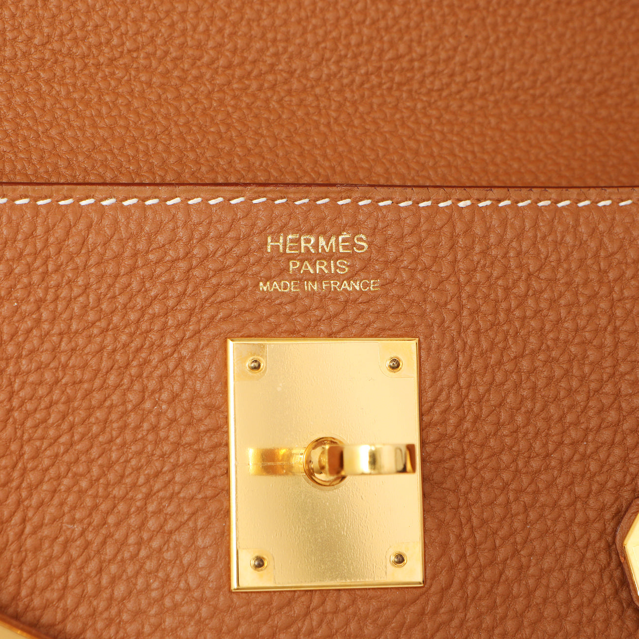 Exclusive Hermes Gold Togo Kelly Retourne 32 — Detail View