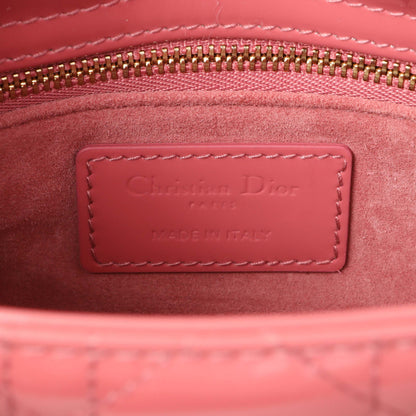 Exclusive Christian Dior Pink Patent Cannage Mini Lady Dior — Detail View