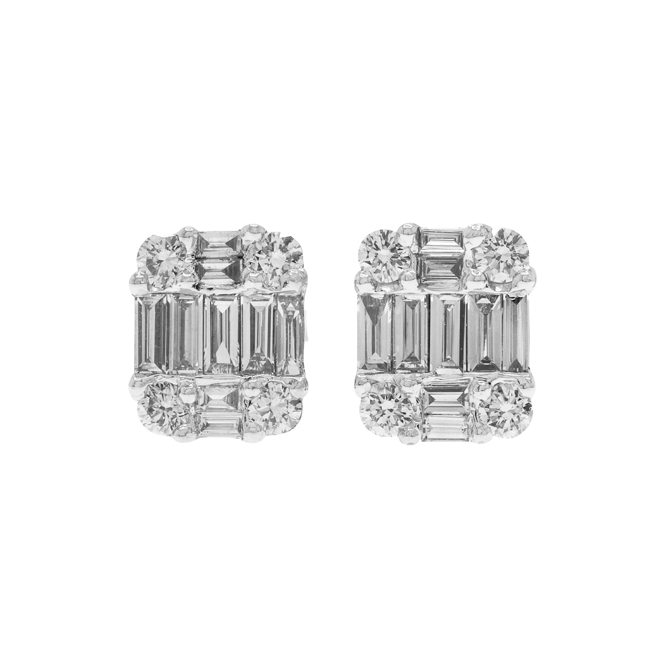 Exclusive 14K White Gold 1.16 Carat Diamond Earrings — Front View