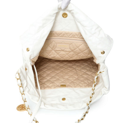 Exclusive Chanel White Shiny Calfskin Large Chanel 22 — Alternate View 8