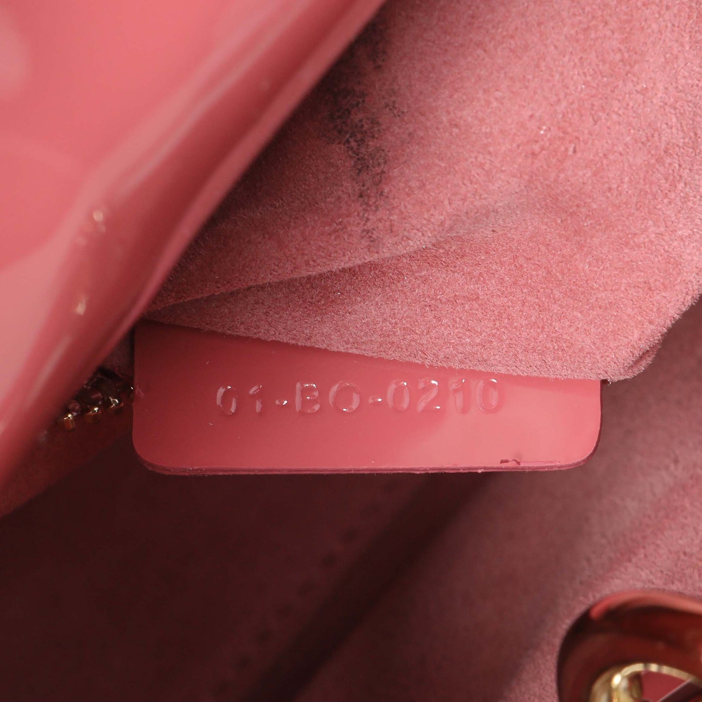 Exclusive Christian Dior Pink Patent Cannage Mini Lady Dior — Lifestyle View