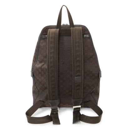 Exclusive Gucci Brown Monogram Nylon Day Backpack — Side View