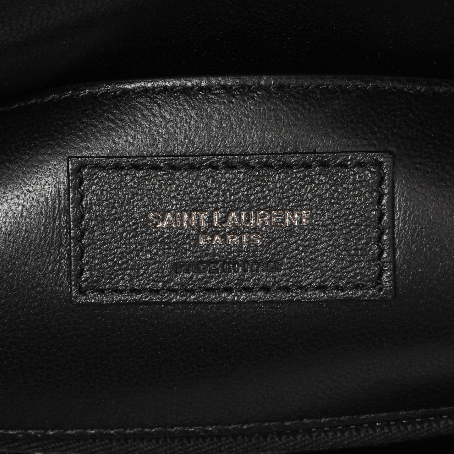 Exclusive Saint Laurent Black Matelasse Chevron Sheepskin Medium College Bag — Detail View