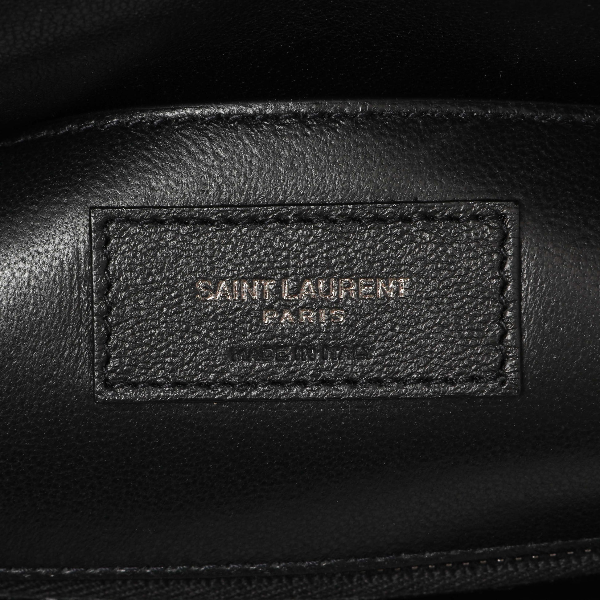 Exclusive Saint Laurent Black Matelasse Chevron Sheepskin Medium College Bag — Detail View