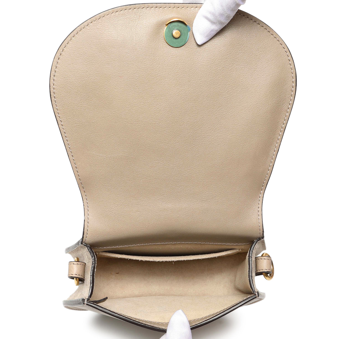 Exclusive Chloe Motty Grey Calfskin Small Nile Bracelet Bag — Back View