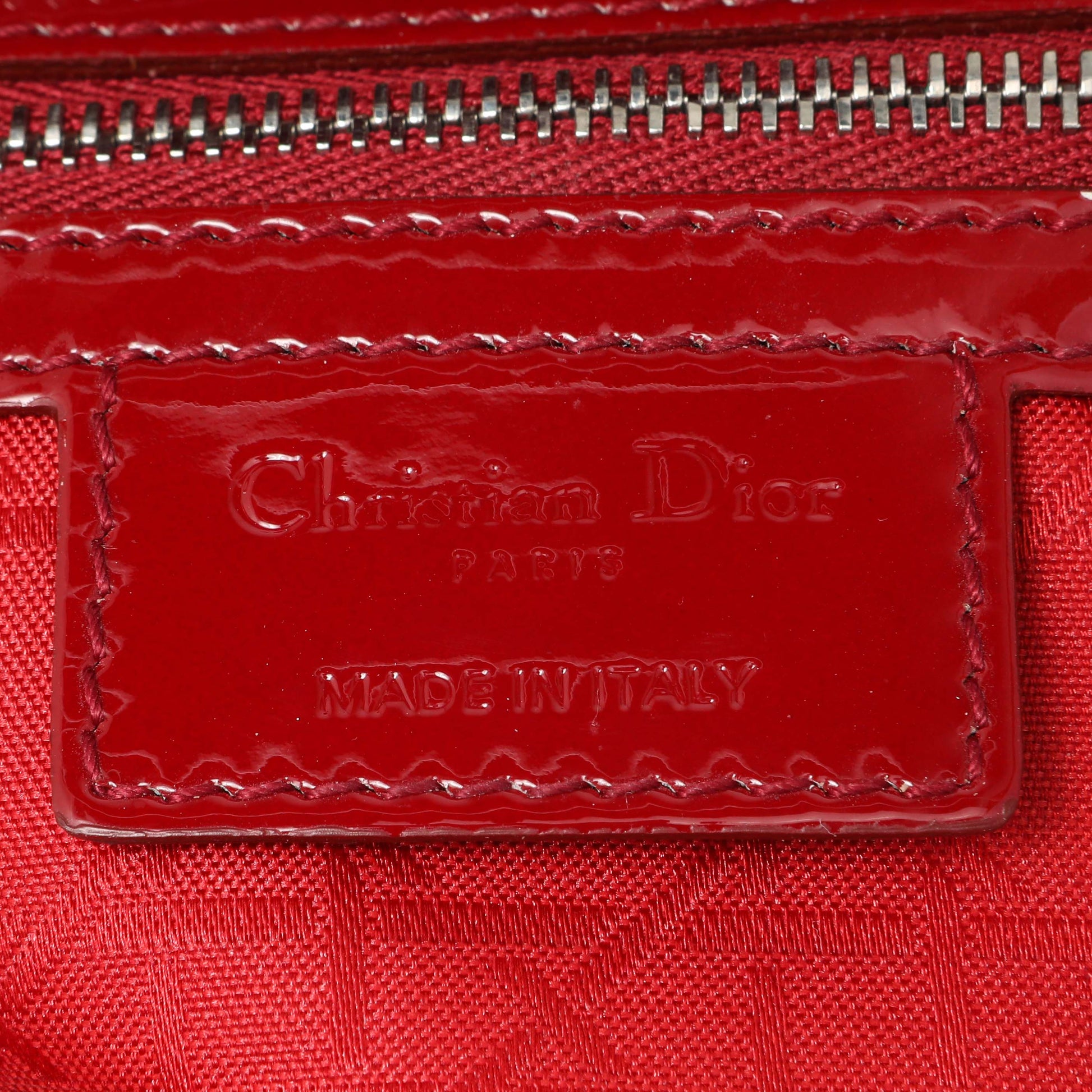 Exclusive Christian Dior Red Patent Cannage Large Lady Dior — Alternate View 13