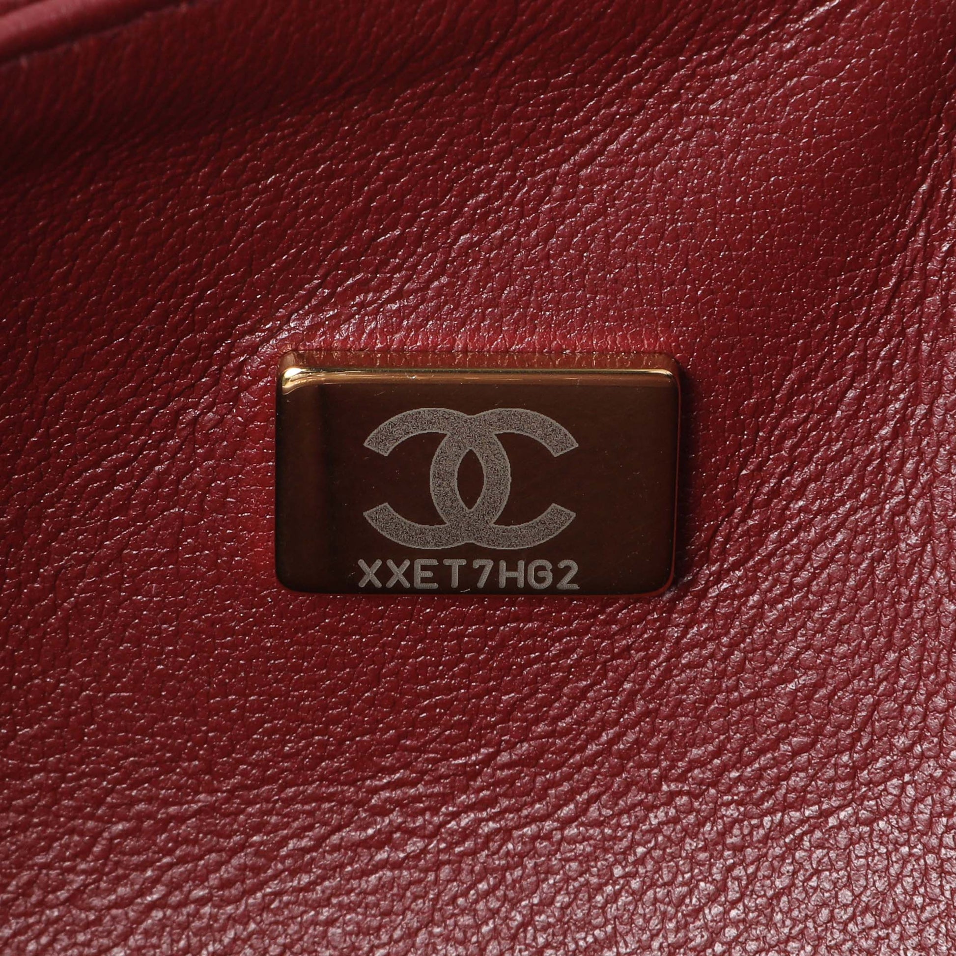 Exclusive Chanel Burgundy Quilted Caviar Small Classic Double Flap — Lifestyle View