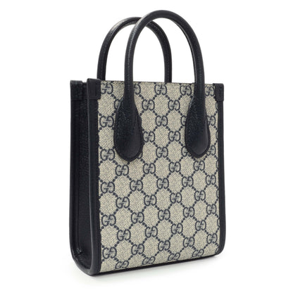 Exclusive Gucci GG Supreme Monogram Textured Dollar Calfskin Mini Retro Interlocking G Tote — Side View