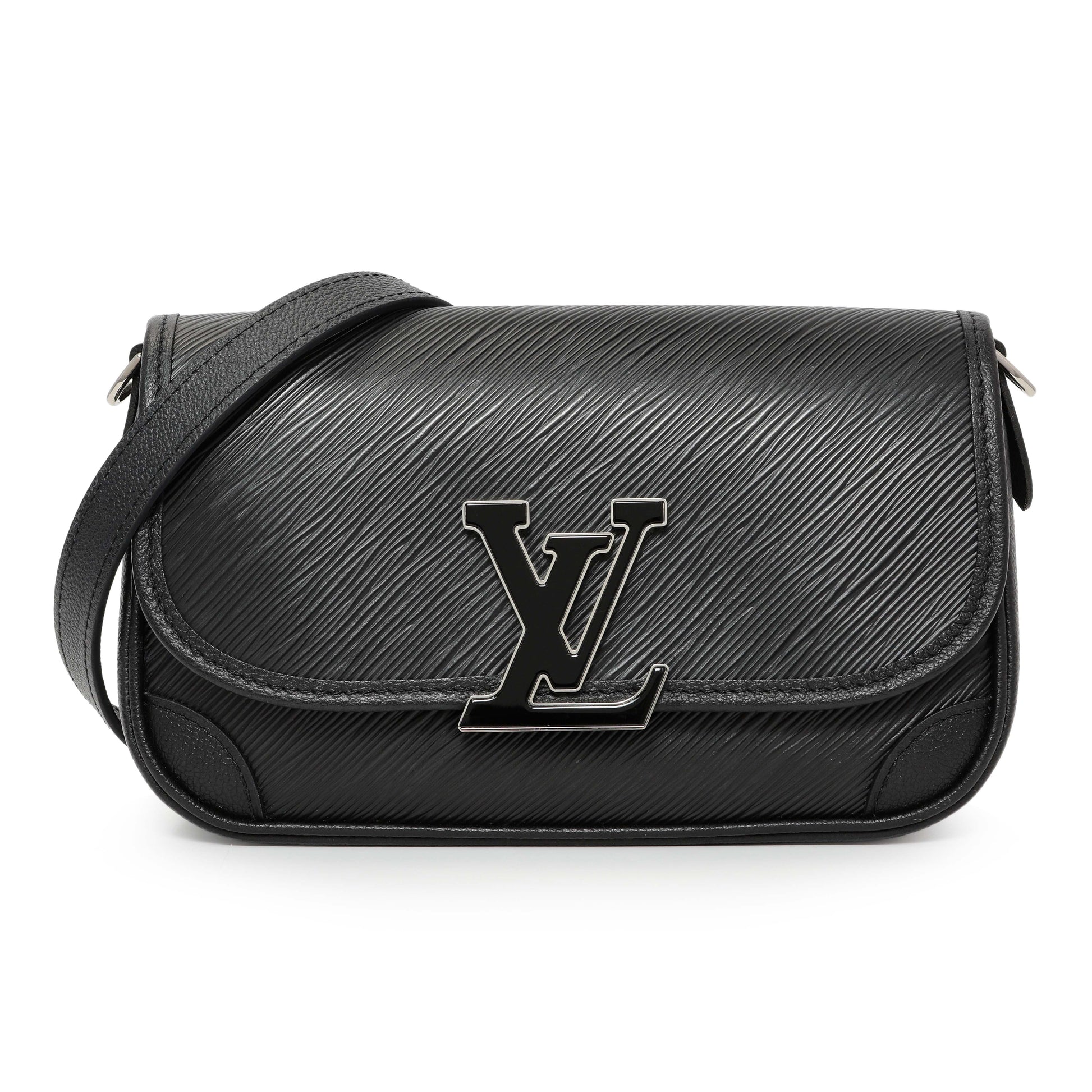 Exclusive Louis Vuitton Black Epi Buci Crossbody — Front View