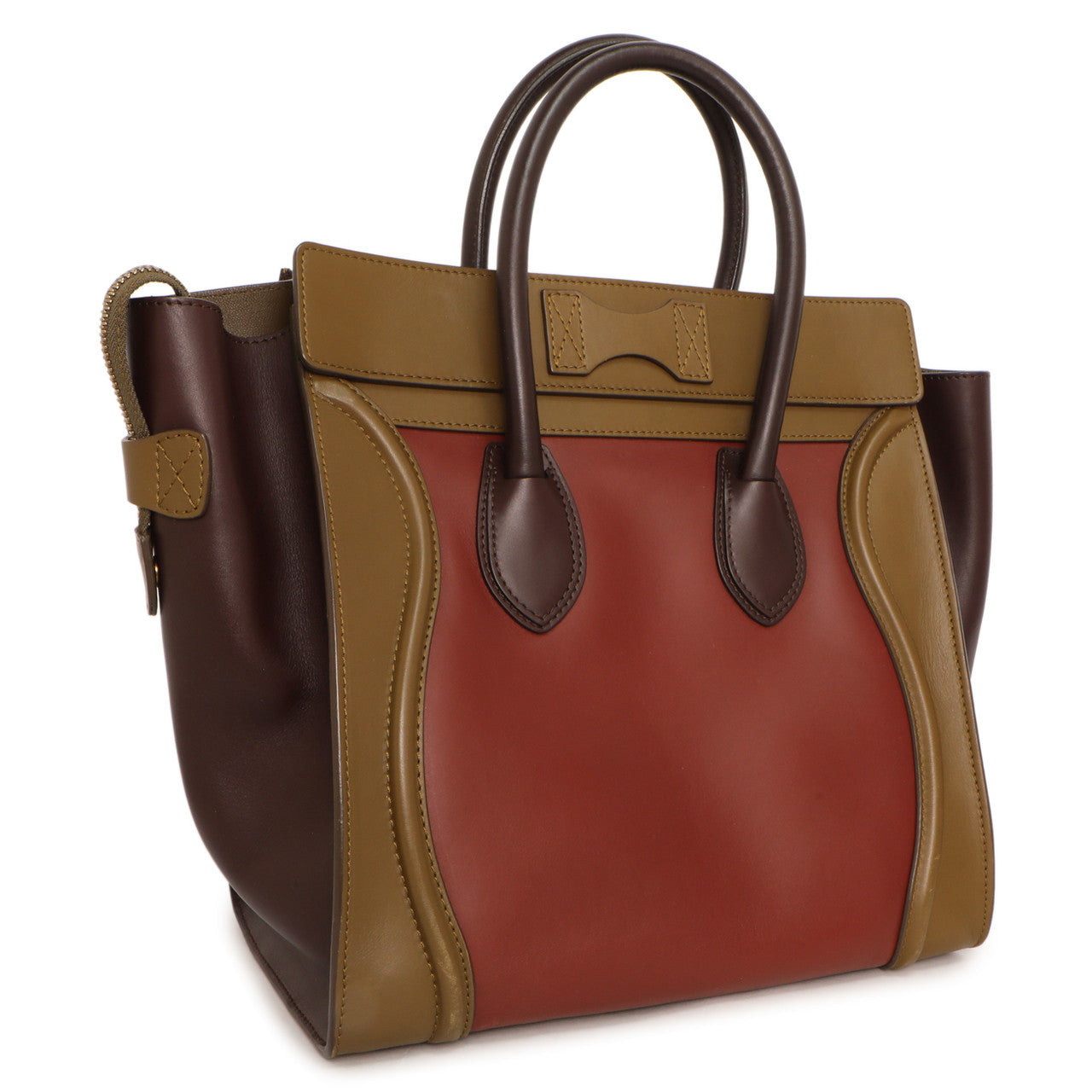 Exclusive Celine Tricolor Smooth Calfskin Mini Luggage Tote — Side View