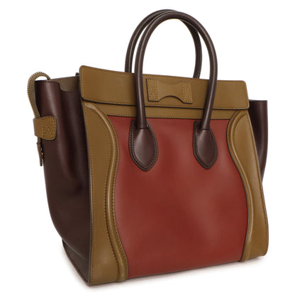Exclusive Celine Tricolor Smooth Calfskin Mini Luggage Tote — Side View