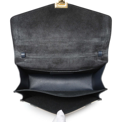 Exclusive Burberry Blue Derby Calfskin House Check Small Macken Crossbody Bag — Top View