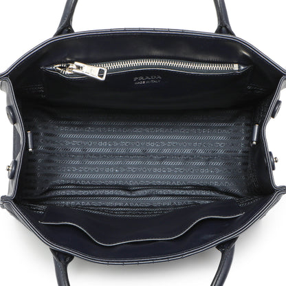 Exclusive Prada Navy Soft Calfskin Impunture Diagramme Tote — Alternate View 8