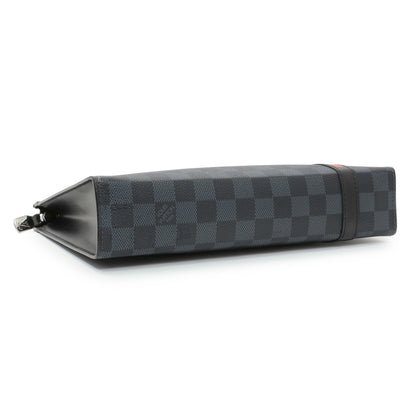 Exclusive Louis Vuitton Damier Cobalt Race Pochette Voyage MM — Back View