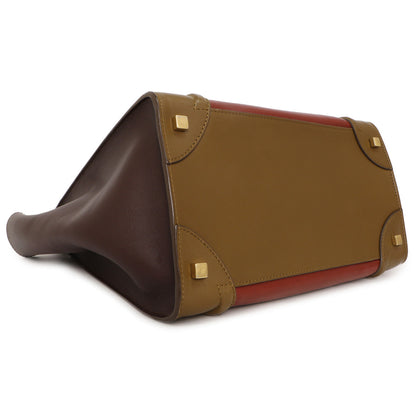 Exclusive Celine Tricolor Smooth Calfskin Mini Luggage Tote — Back View