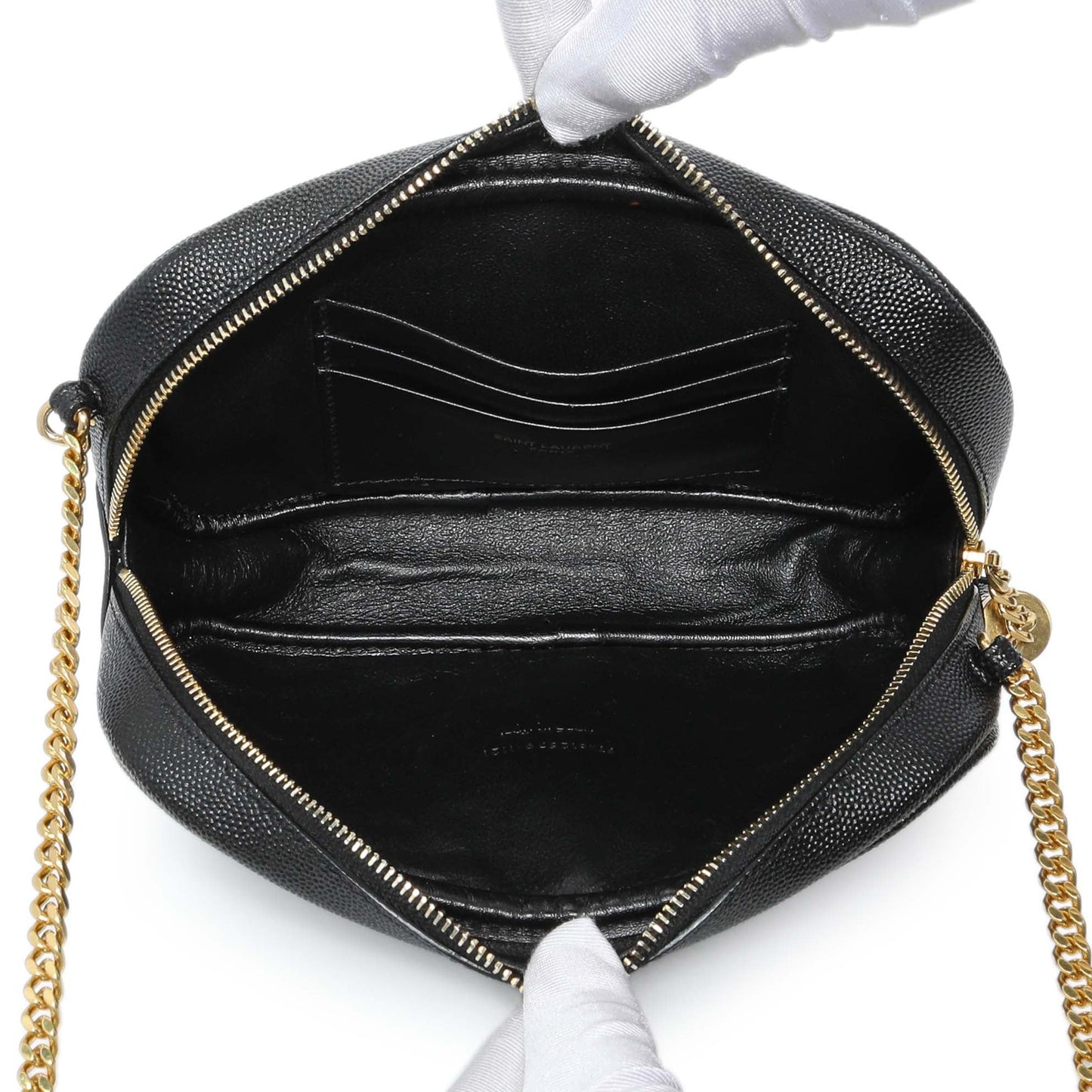 Exclusive Saint Laurent Black Grain De Poudre Matelasse Monogram Mini Lou Camera Bag — Alternate View 8