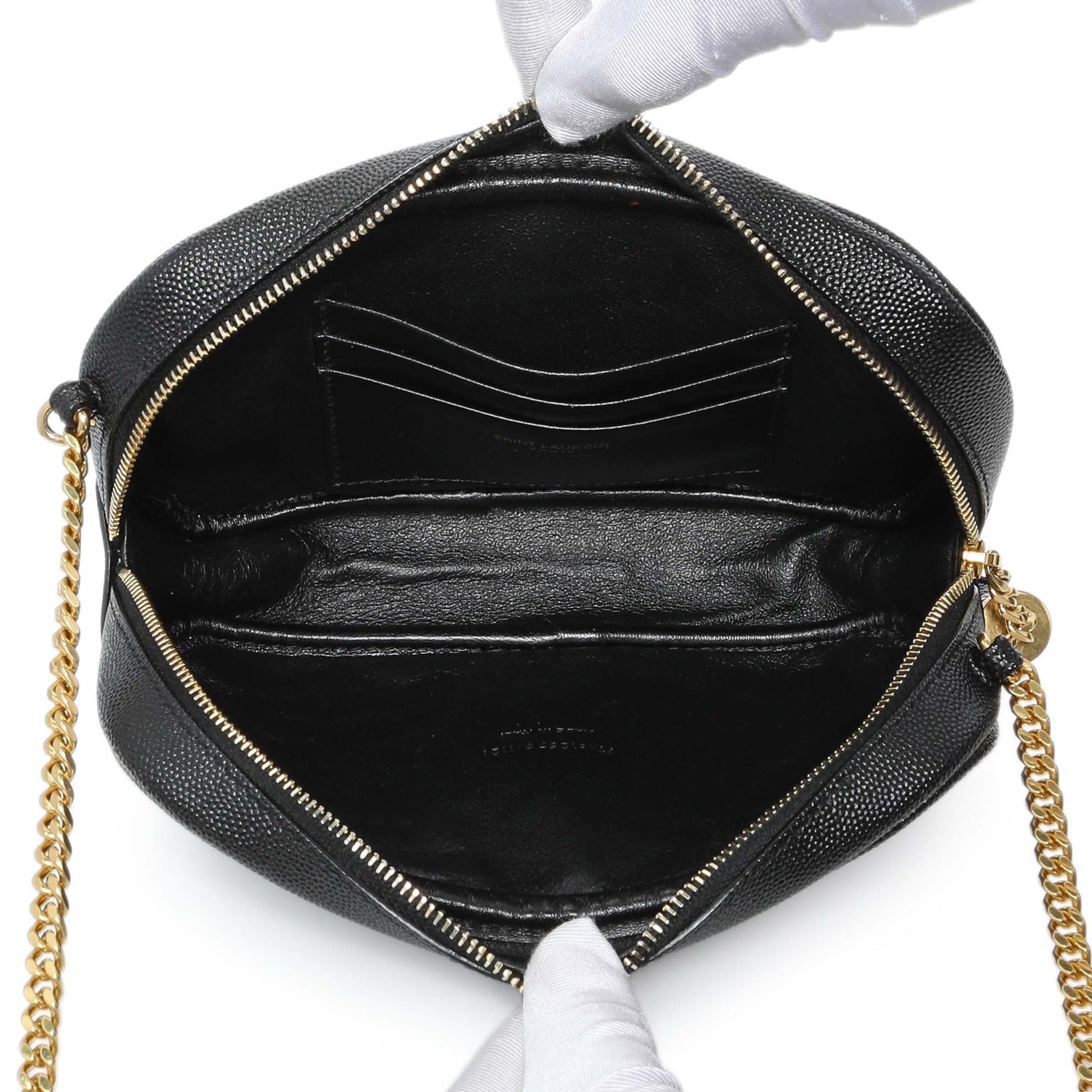 Exclusive Saint Laurent Black Grain De Poudre Matelasse Monogram Mini Lou Camera Bag — Alternate View 8