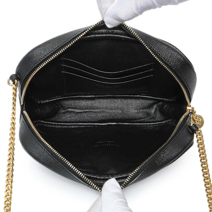 Exclusive Saint Laurent Black Grain De Poudre Matelasse Monogram Mini Lou Camera Bag — Alternate View 8