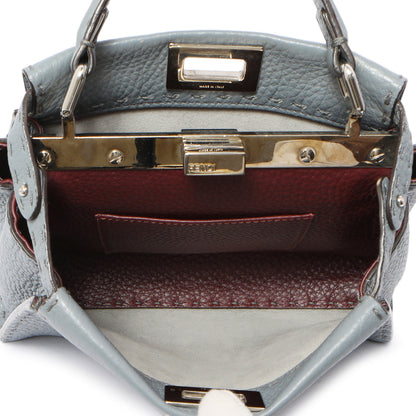 Exclusive Fendi Tempesta Calfskin Romano Selleria Mini Peekaboo Iconic Satchel — Top View