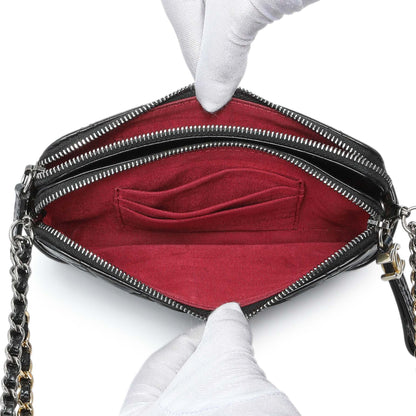 Exclusive Chanel Black Aged Calfskin Gabrielle Clutch With Chain — Alternate View 8