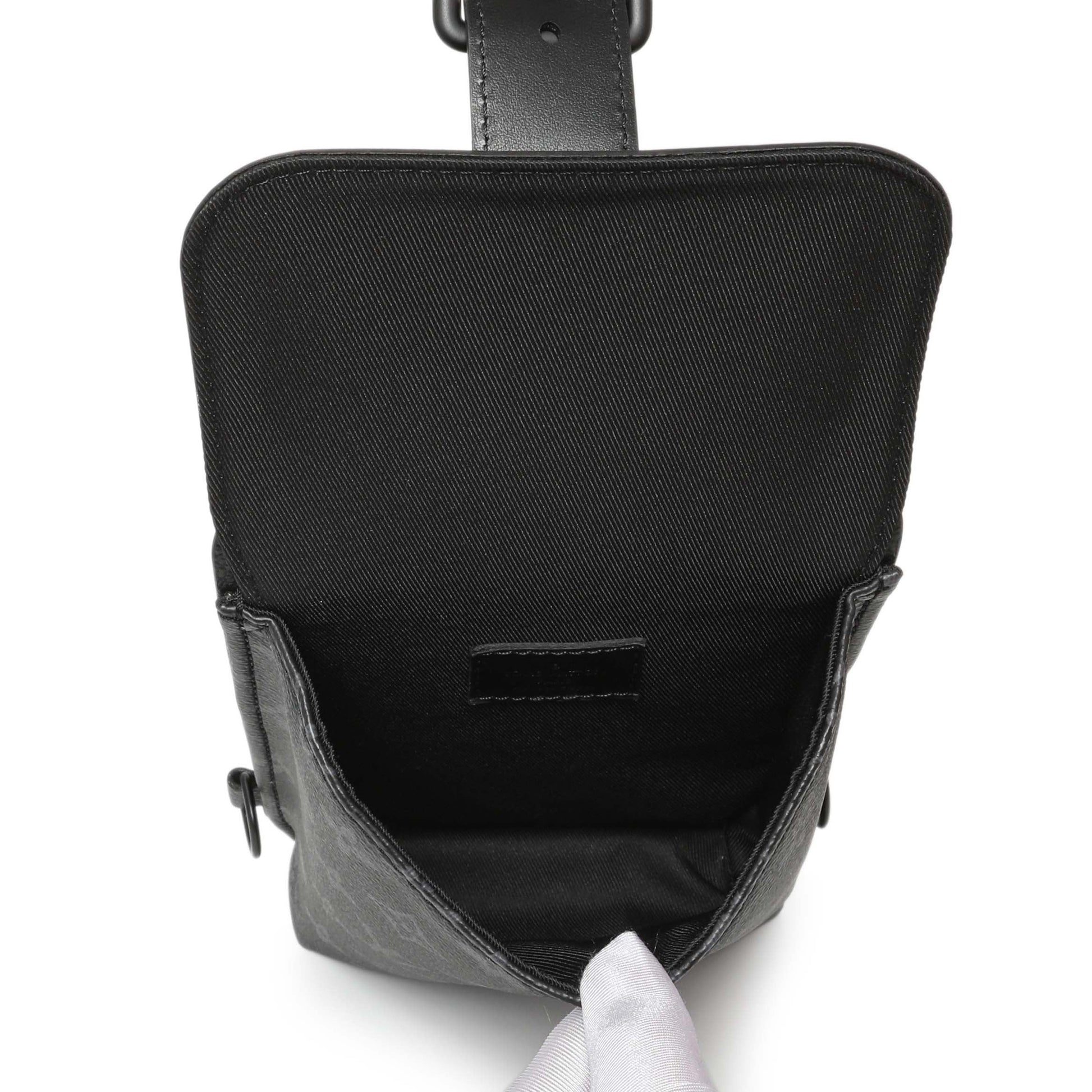 Exclusive Louis Vuitton Monogram Eclipse Saumur Slingbag — Top View
