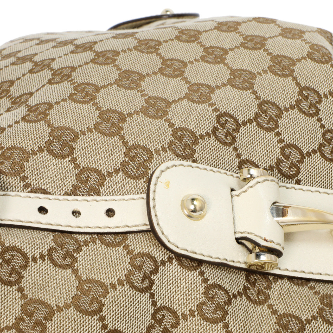 Exclusive Gucci Monogram Canvas Small Pelham Shoulder Bag — Top View