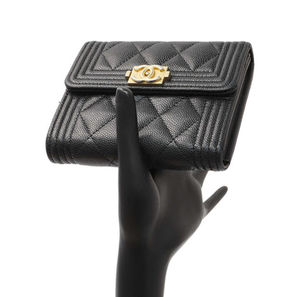Exclusive Chanel Black Caviar Quilted Compact Boy Wallet — Alternate View 14