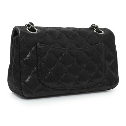 Exclusive Chanel Black Irridescent Calfskin Crystal CC Mini Flap — Side View