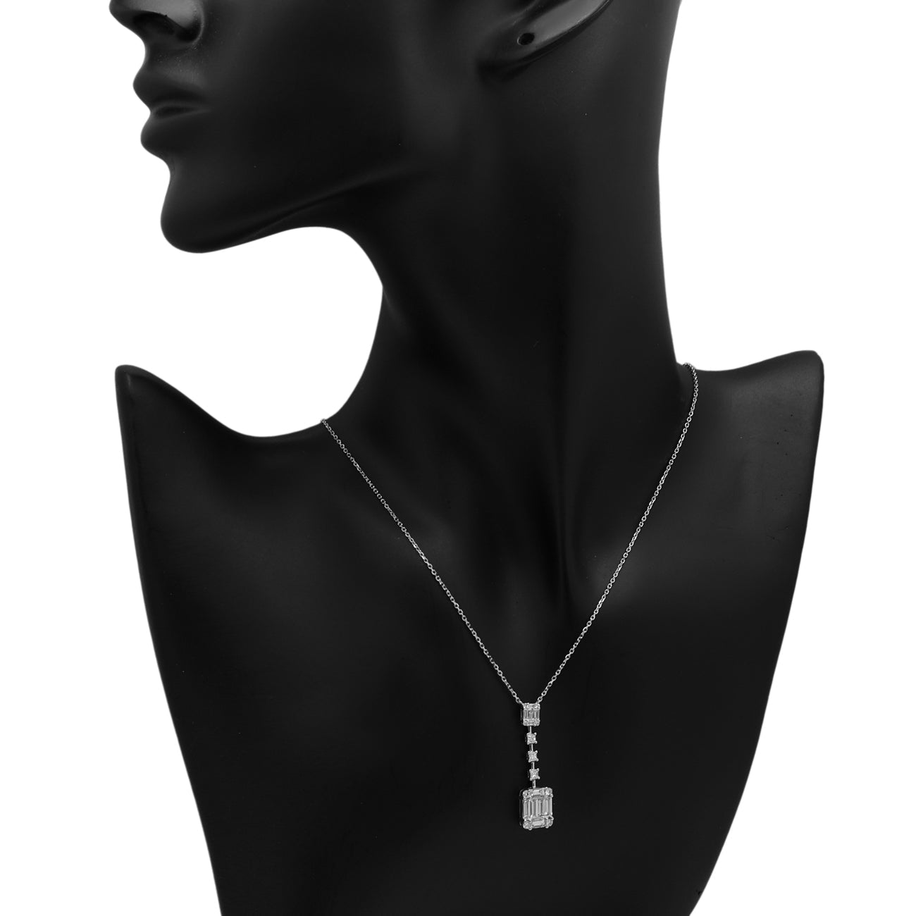 Exclusive 18K White Gold 1.52 Carat Diamond Pendant — Back View