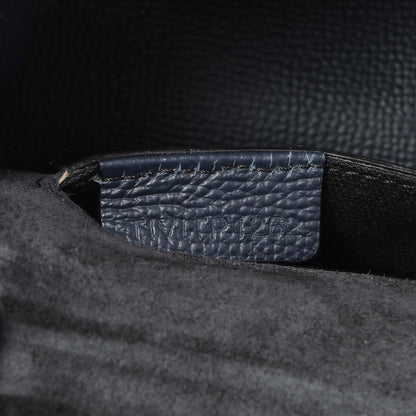 Exclusive Burberry Blue Derby Calfskin House Check Small Macken Crossbody Bag — Lifestyle View