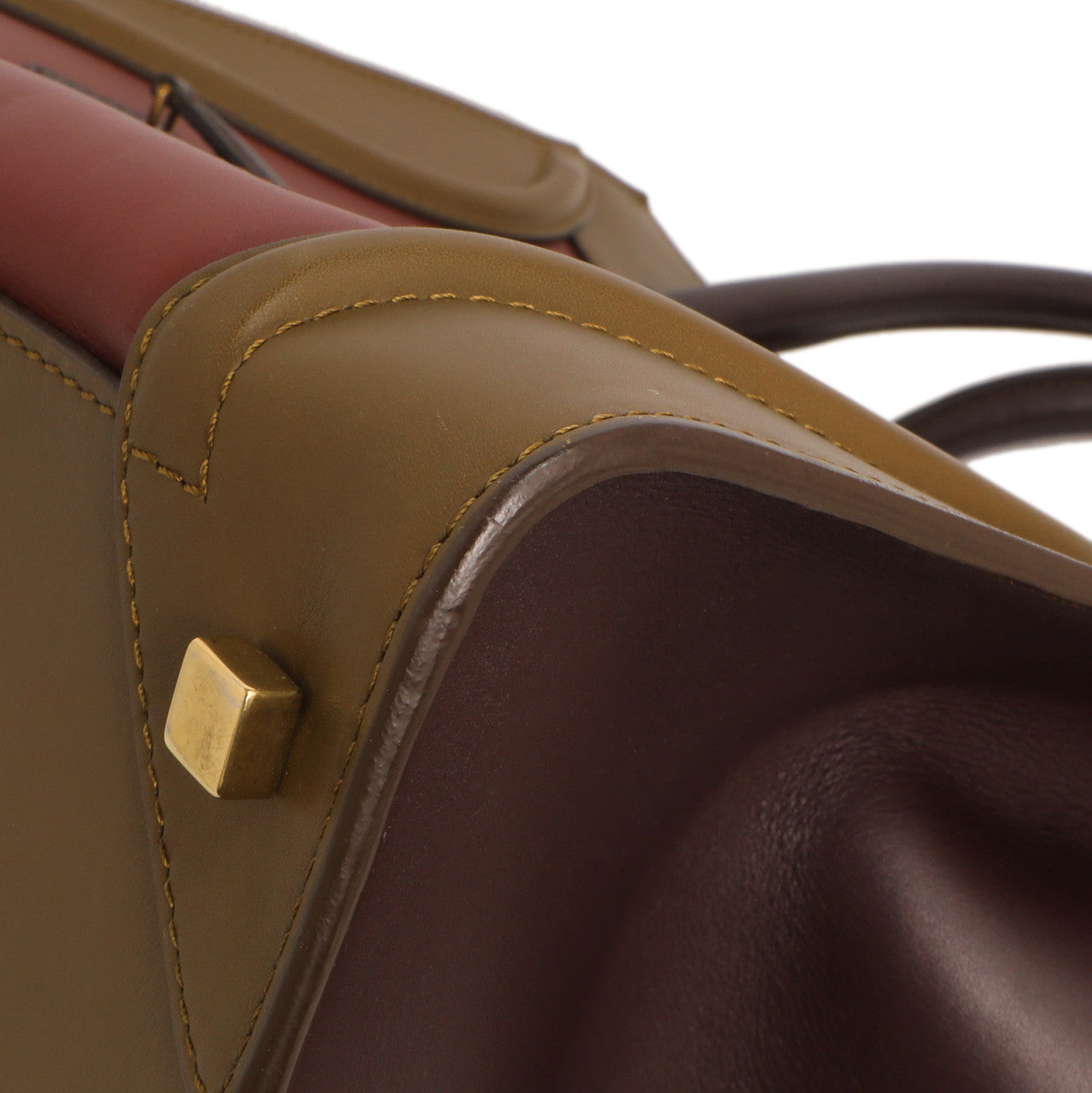 Exclusive Celine Tricolor Smooth Calfskin Mini Luggage Tote — Detail View