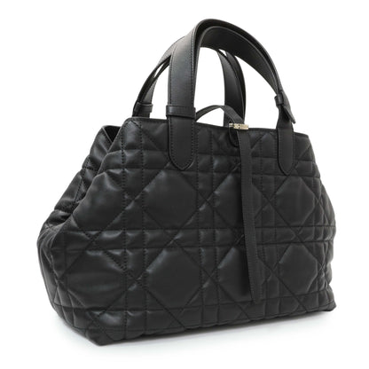 Exclusive Christian Dior Black Calfskin Macrocannage Medium Toujours — Side View
