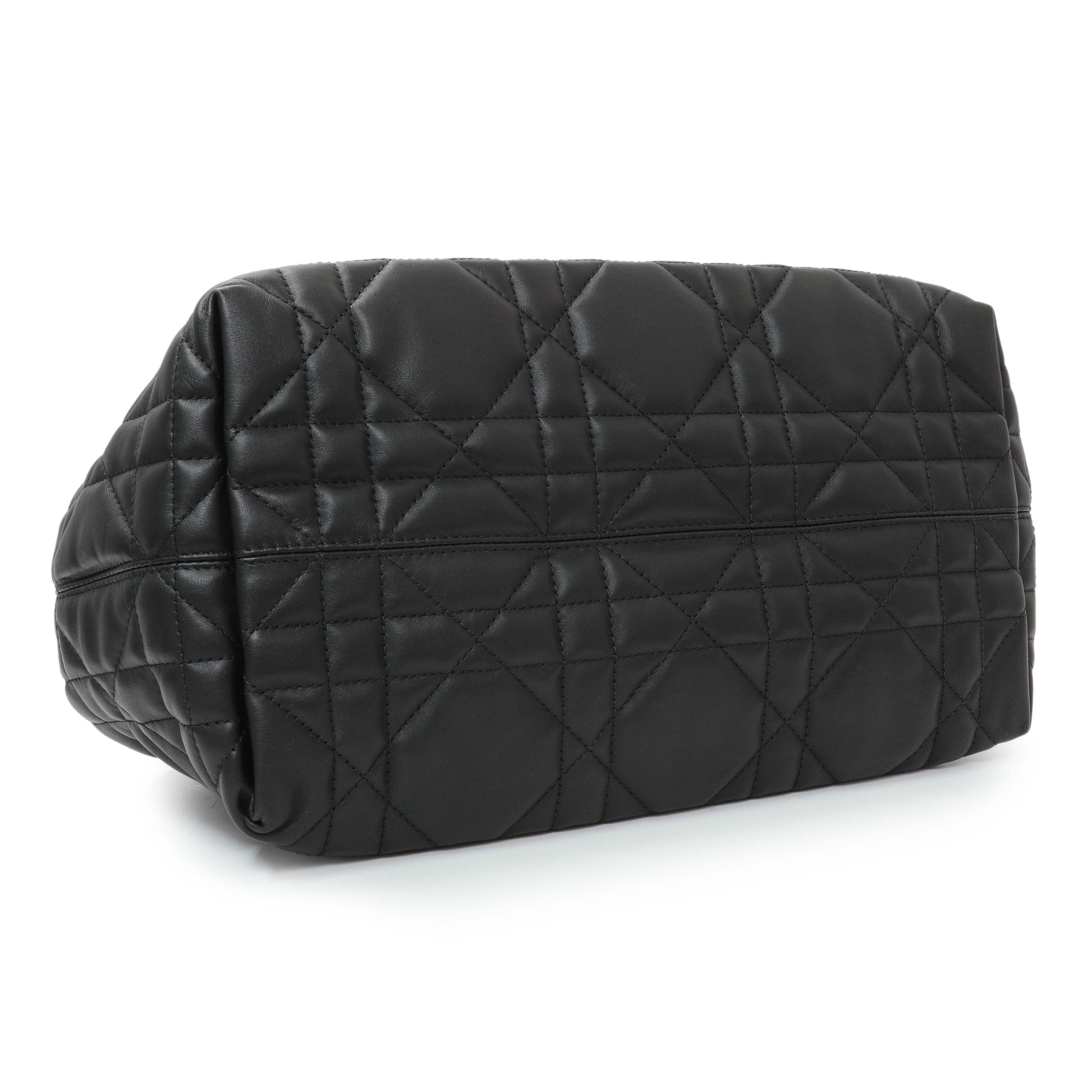 Exclusive Christian Dior Black Calfskin Macrocannage Medium Toujours — Back View
