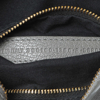 Exclusive Balenciaga Grey Chevre Metallic Edge Mini City — Lifestyle View