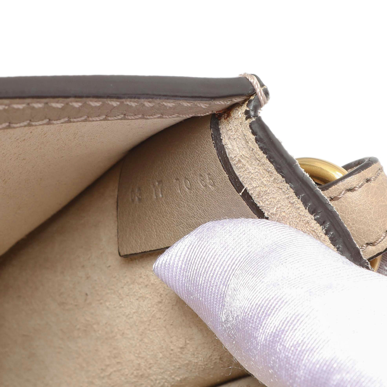 Exclusive Chloe Motty Grey Calfskin Small Nile Bracelet Bag — Lifestyle View