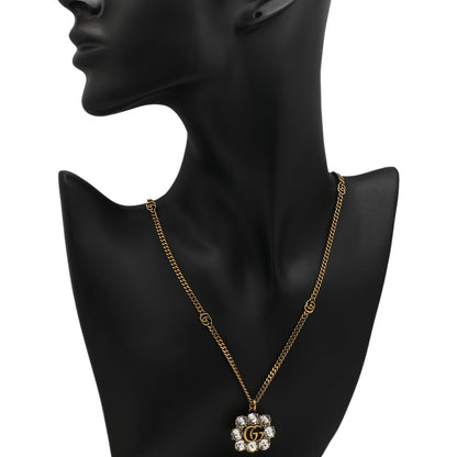 Exclusive Gucci Crystal Double G Pendant Necklace — Top View