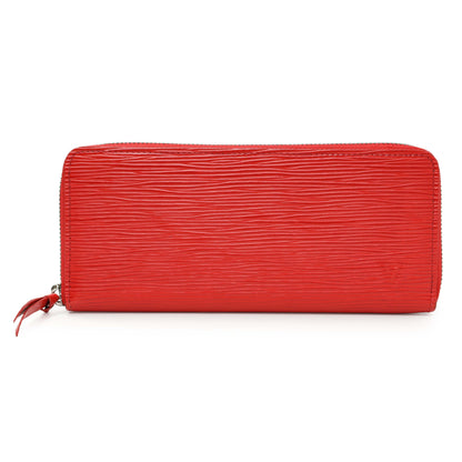 Exclusive Louis Vuitton Red Epi Clemence Wallet — Front View