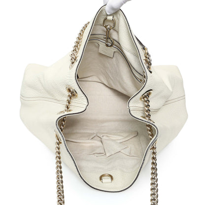 Exclusive Gucci White Pebbled Calfskin Medium Soho Chain Shoulder Bag — Alternate View 8