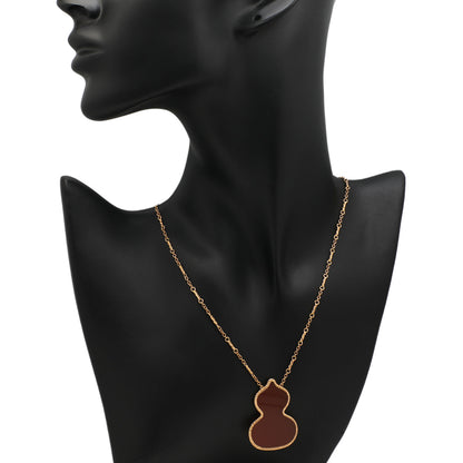 Exclusive Qeelin 18K Rose Gold Red Agate Wulu Pendant Necklace — Back View