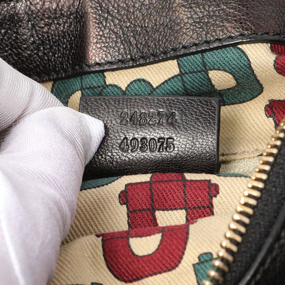 Exclusive Gucci Guccissima Half Moon Bamboo Ring Hobo — Lifestyle View