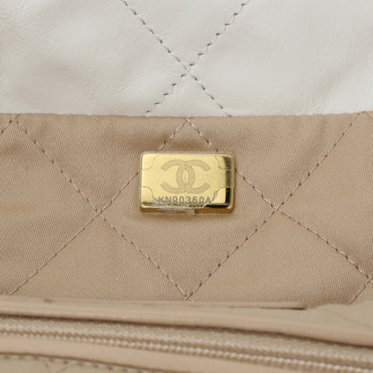Exclusive Chanel White Shiny Calfskin Large Chanel 22 — Alternate View 10