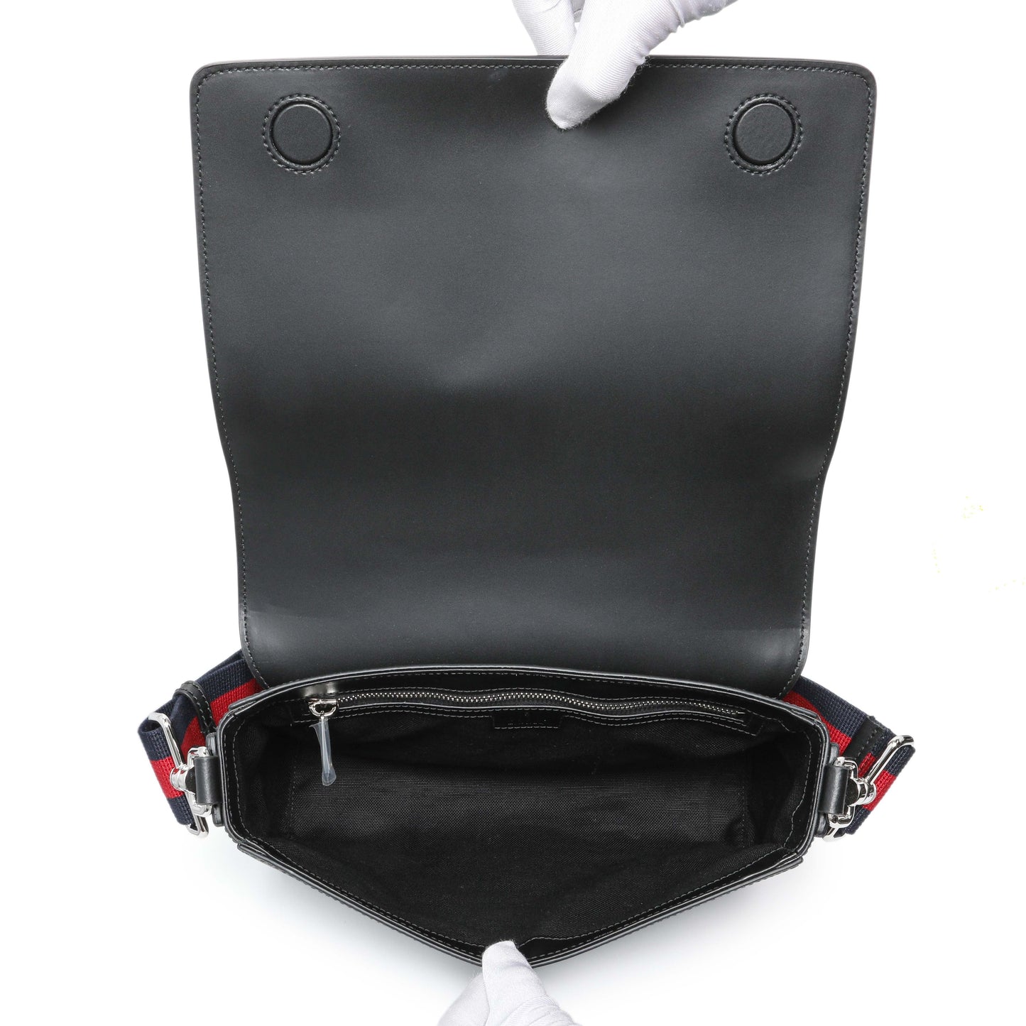 Exclusive Gucci Black GG Supreme Monogram Medium Crossbody Messenger — Alternate View 8