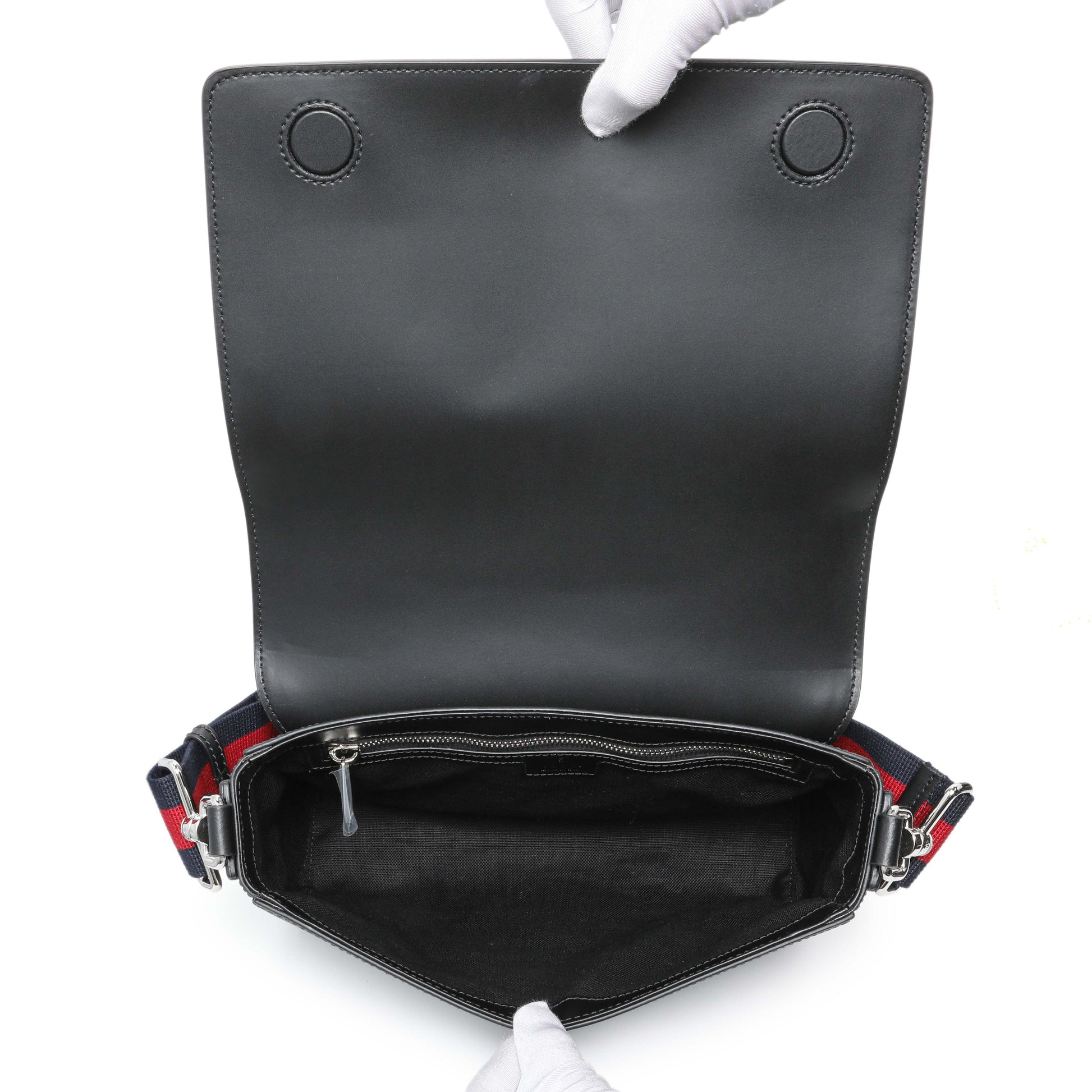 Exclusive Gucci Black GG Supreme Monogram Medium Crossbody Messenger — Alternate View 8