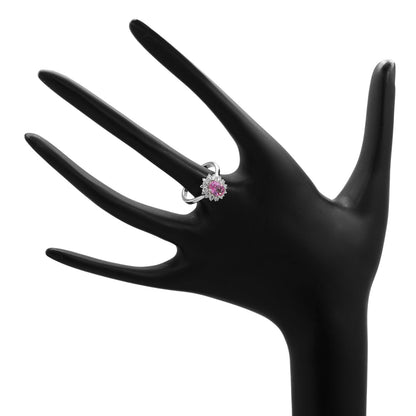 Exclusive 18K White Gold 1.32 Carat Pink Sapphire Ring — 4.5 — Top View