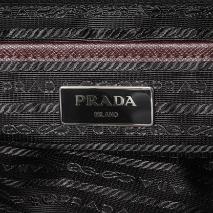 Exclusive Prada Bordeaux Nylon Vela Medium Backpack — Detail View